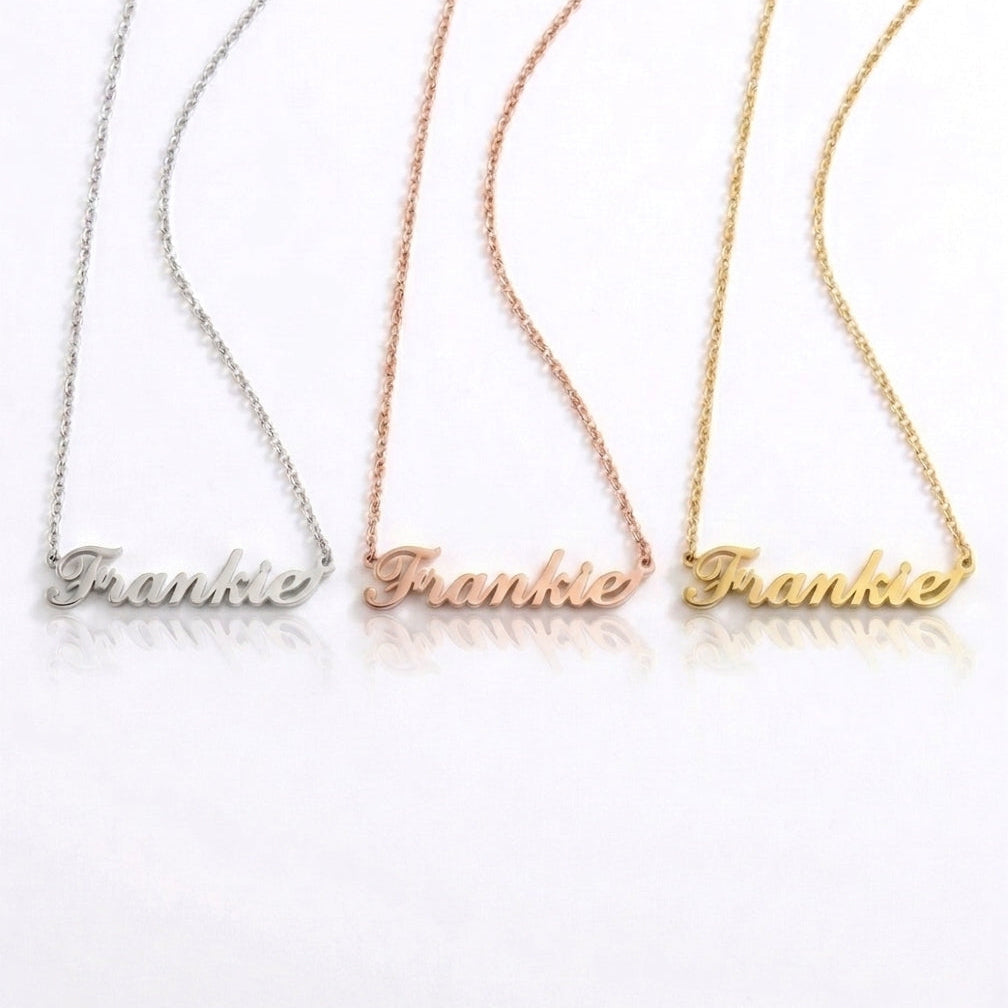 Personalized Name Necklace in Gold – Custom Script Pendant