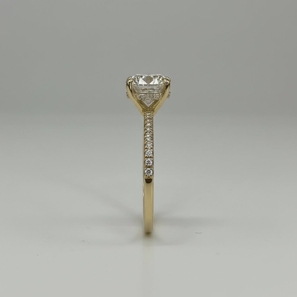 2.50 ct Oval Lab Diamond 18k Yellow Gold Engagement Ring - Thenetjeweler