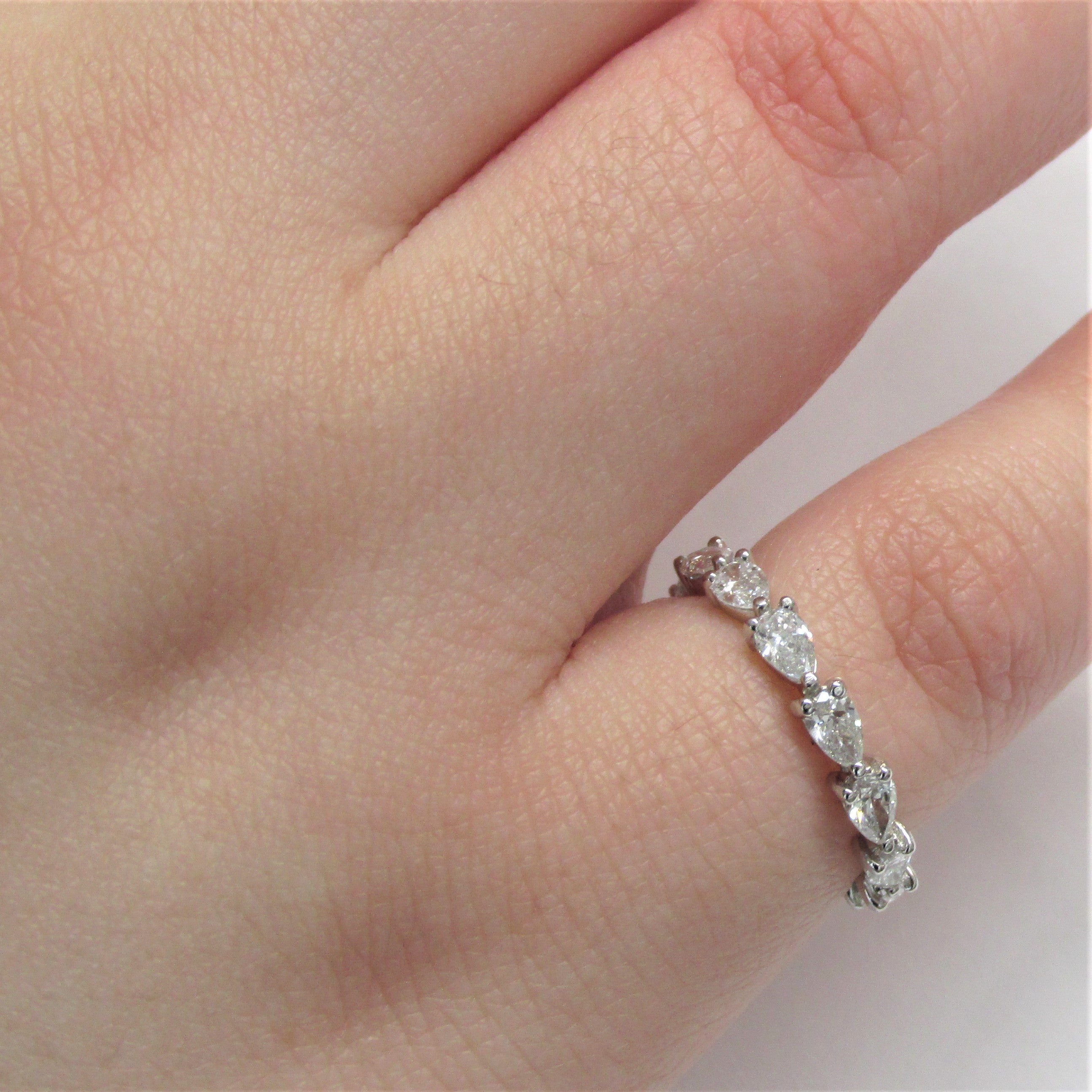 Pear Lab Grown Diamond Eternity Band White Gold - Thenetjeweler