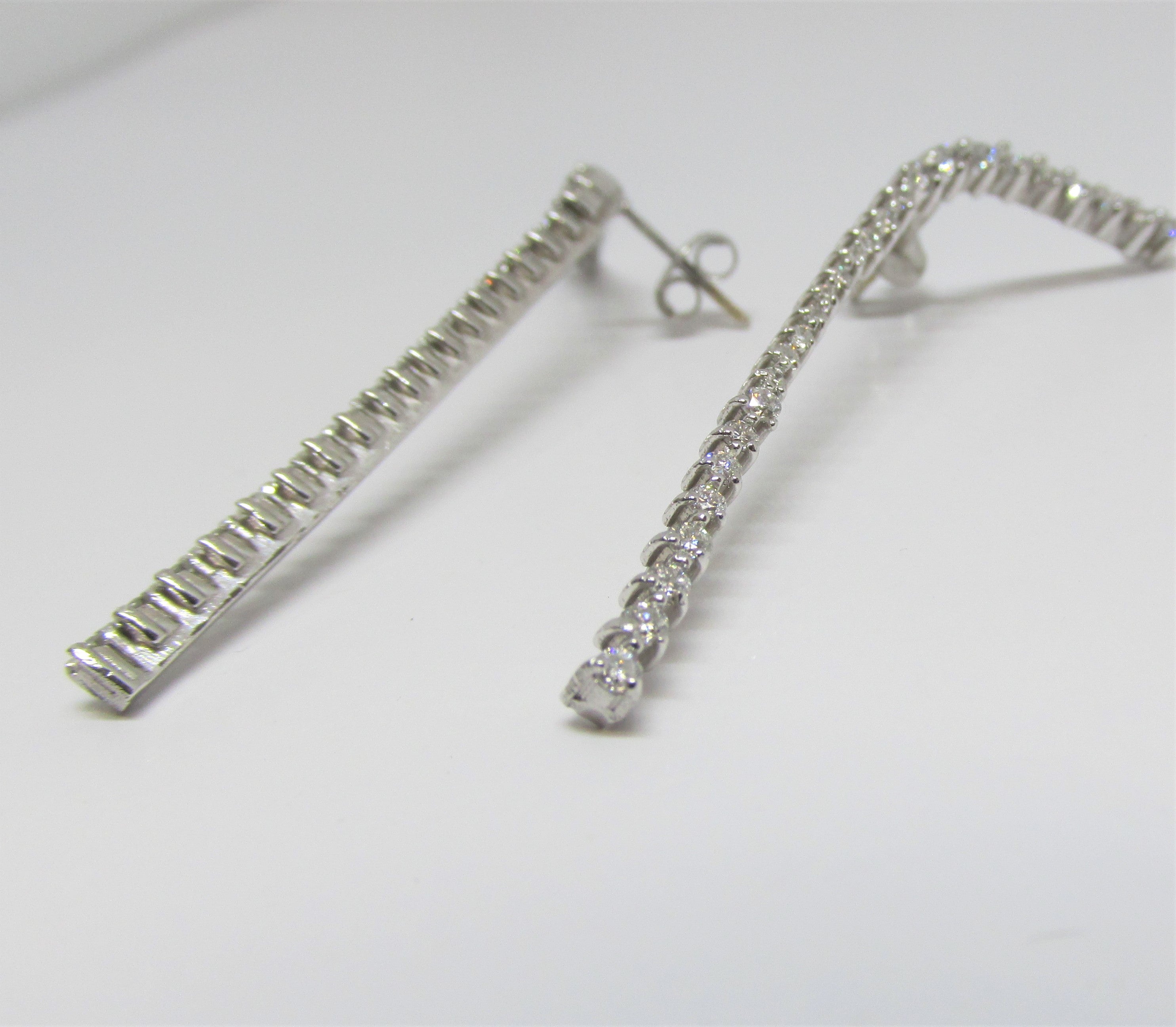 Diamond Strip Earrings 1 carat - Thenetjeweler