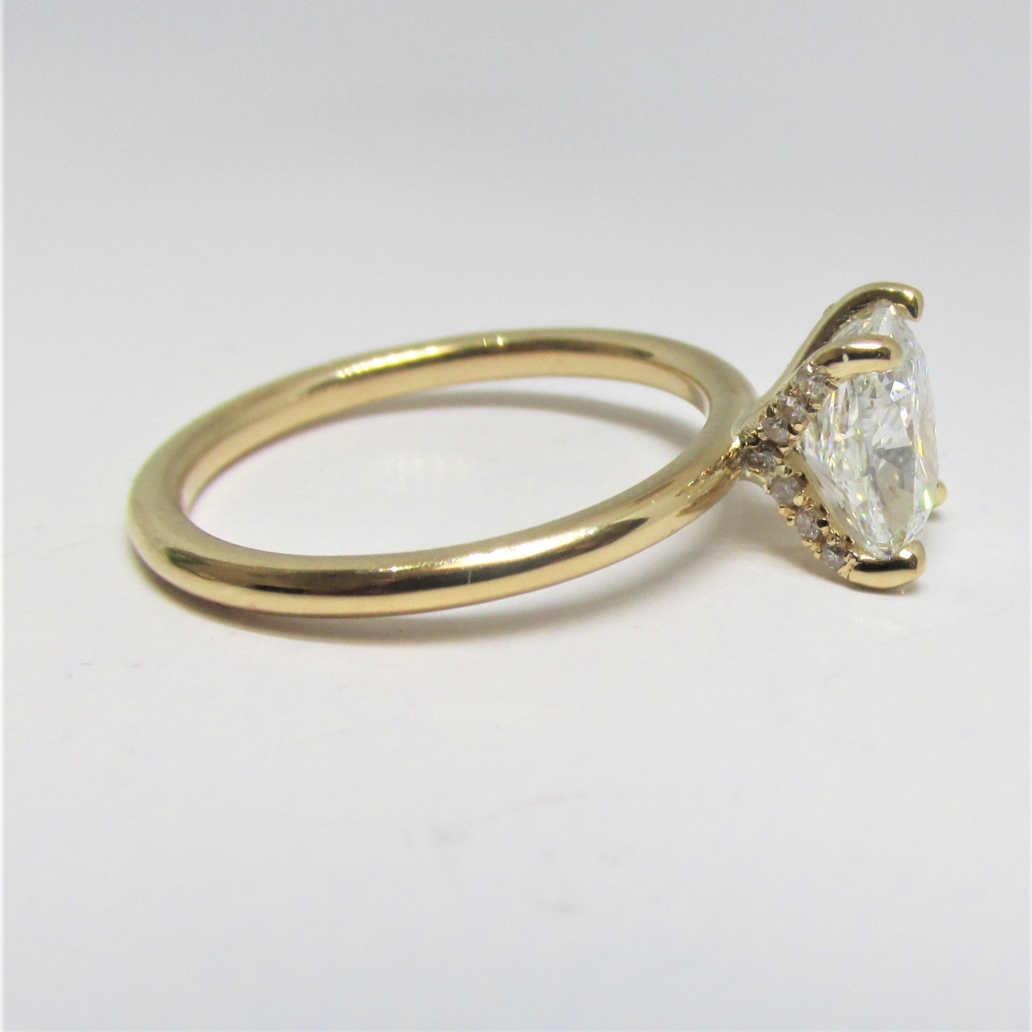 1.79ct Cushion Diamond Engagement Ring with Under Prong Accents - Thenetjeweler