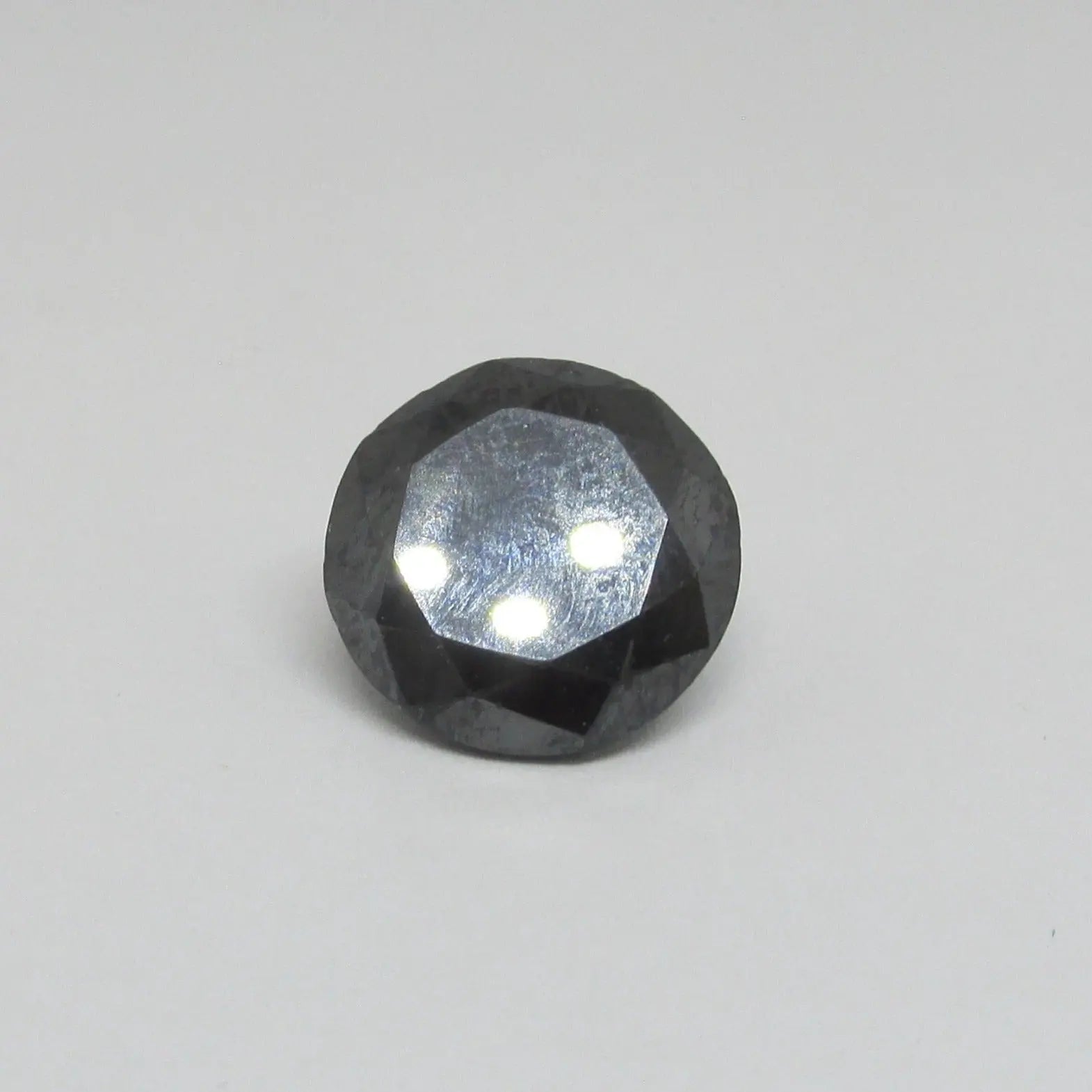 7.47 Carat Fancy Black Round Loose Diamond - Thenetjeweler