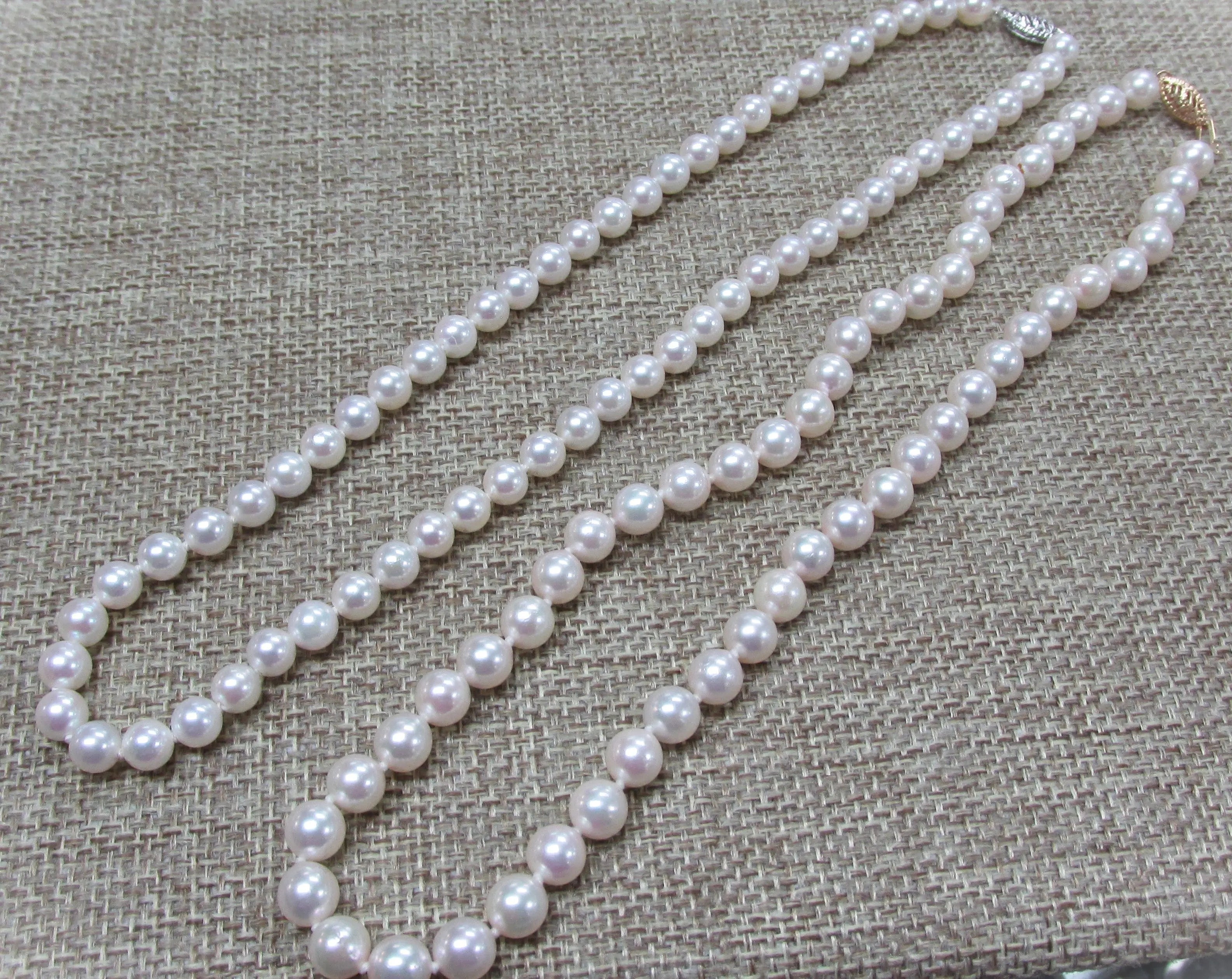 14K Gold Premium Akoya Cultured Pearl Necklace - Necklace
