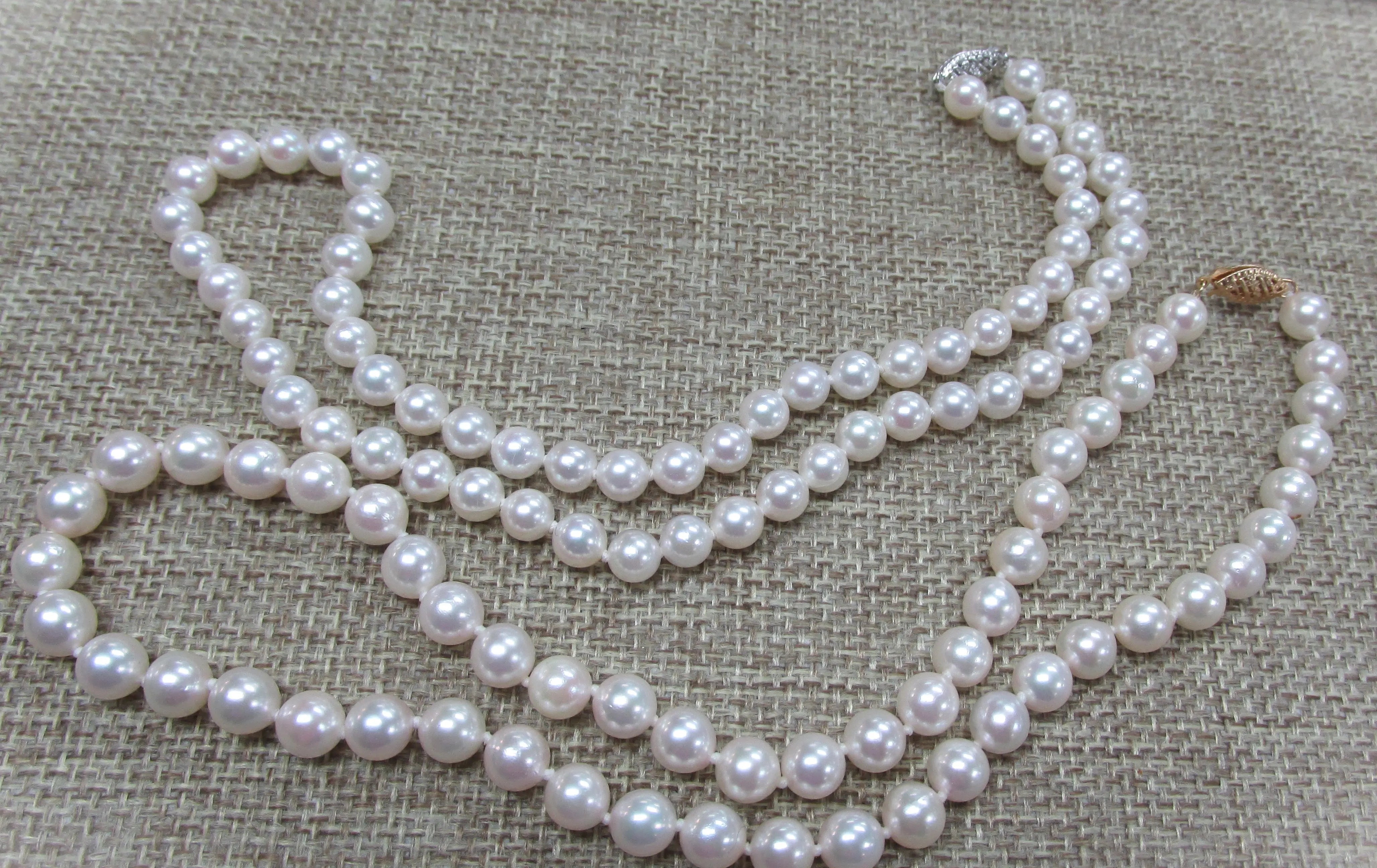 14K Gold Premium Akoya Cultured Pearl Necklace - Thenetjeweler