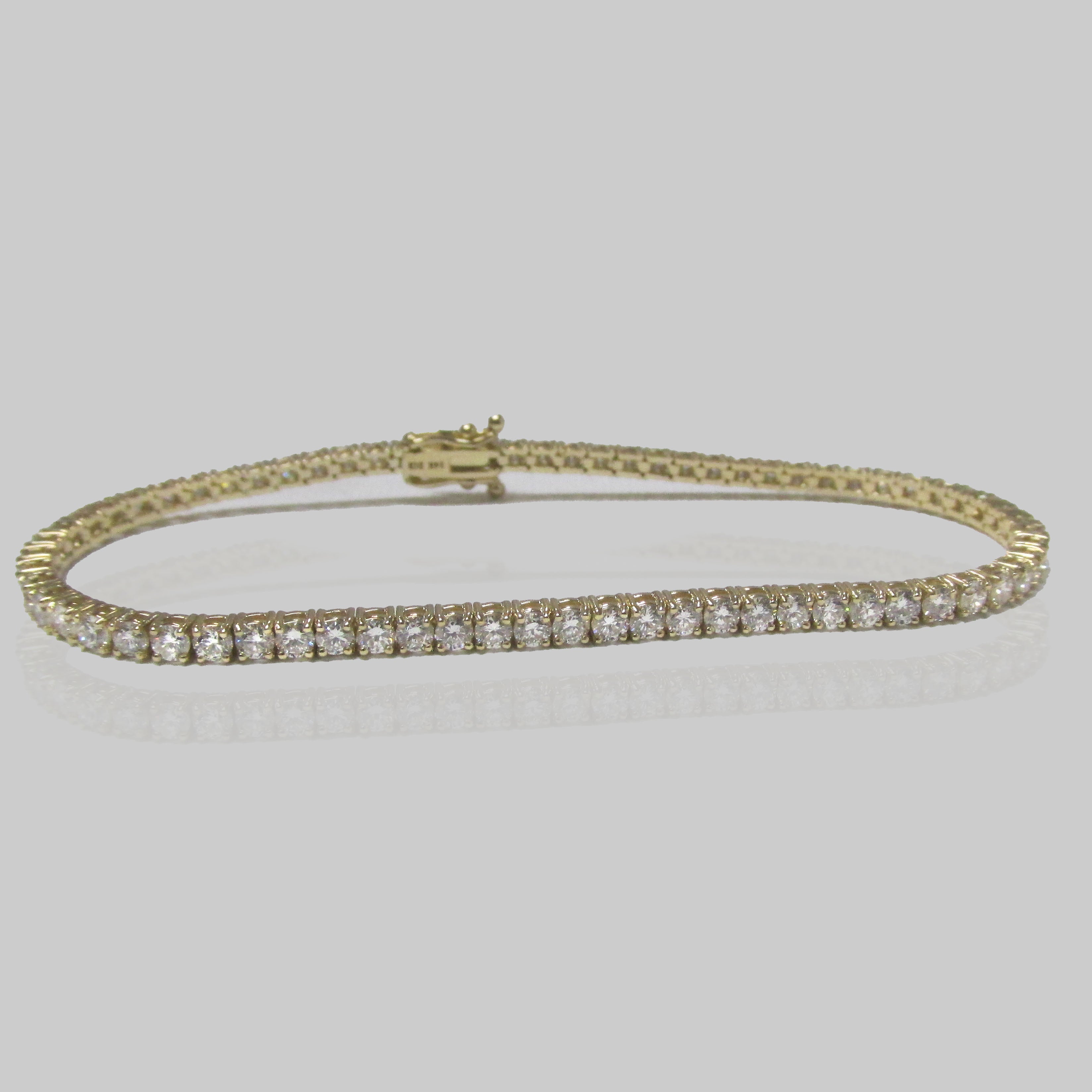 Tennis Diamond Bracelet 14K Yellow Gold 4.38ct. t.w - Thenetjeweler