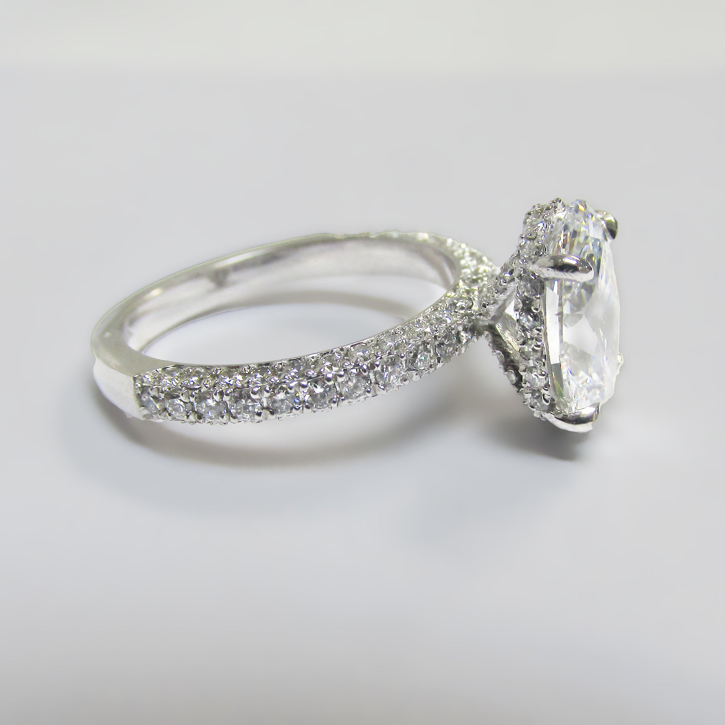 2.85 ctw Oval Lab Grown Diamond Hidden Halo Engagement Ring - Thenetjeweler