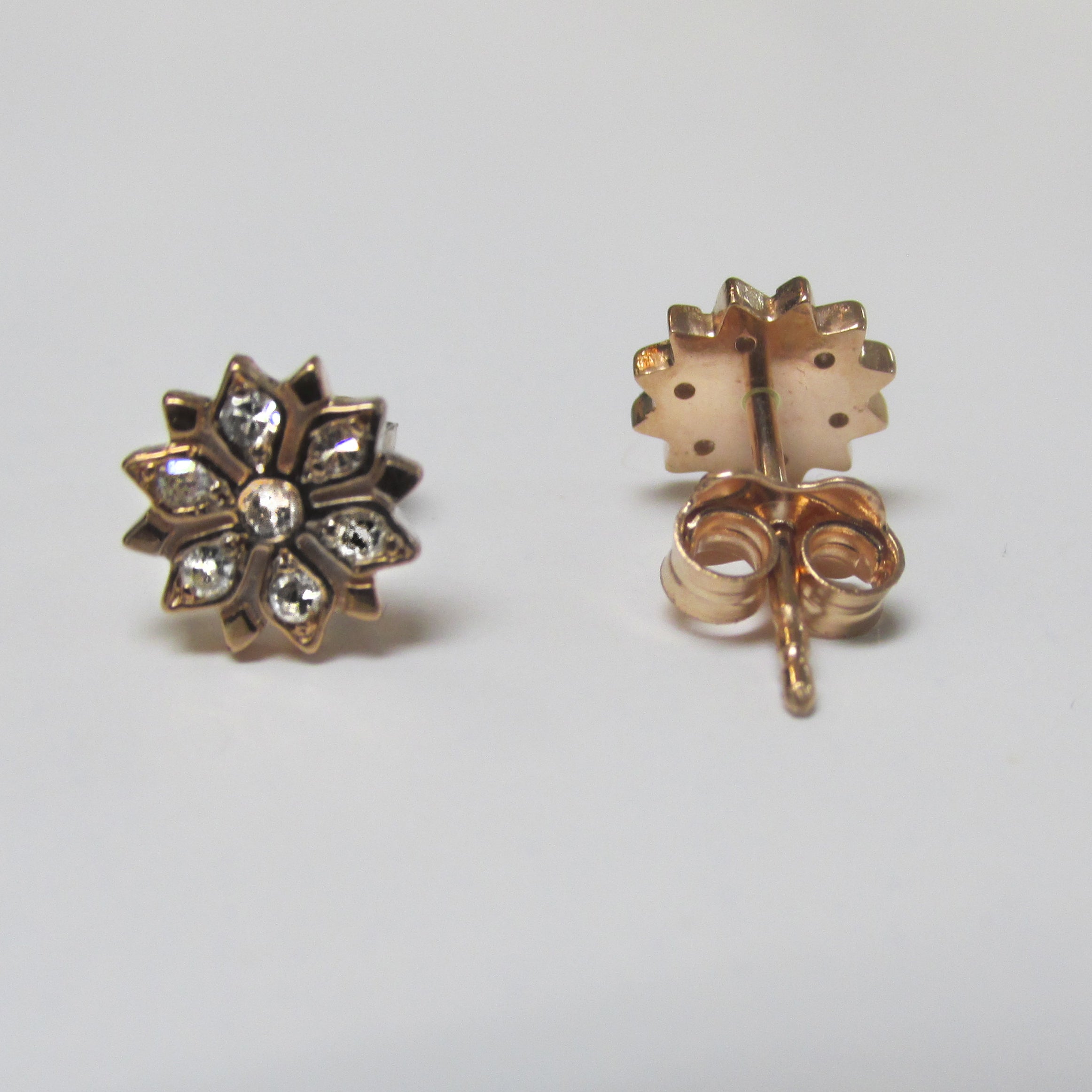 Petite Diamond Flower Stud Earrings - TheNetJeweler by Importex