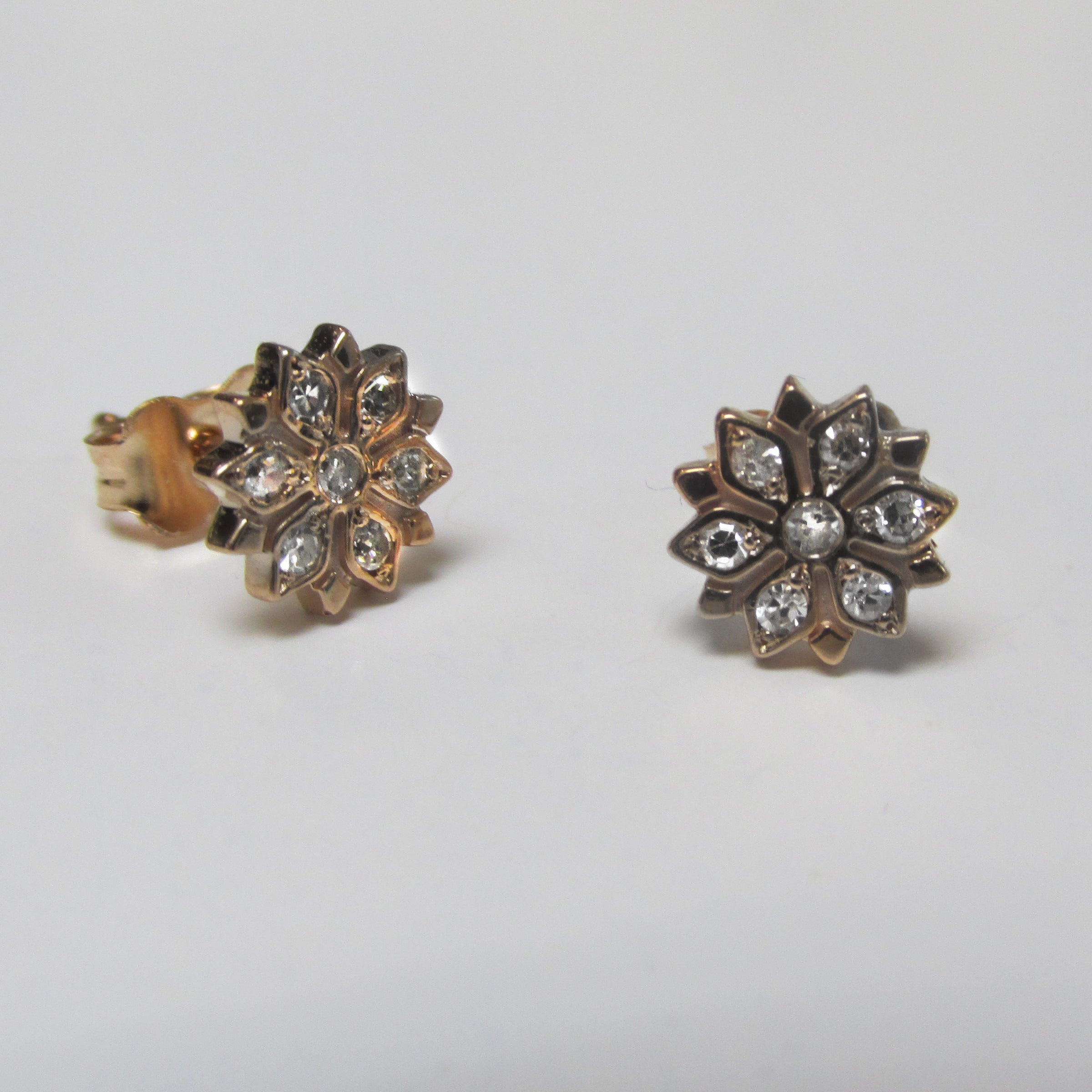 Petite Diamond Flower Stud Earrings - TheNetJeweler by Importex
