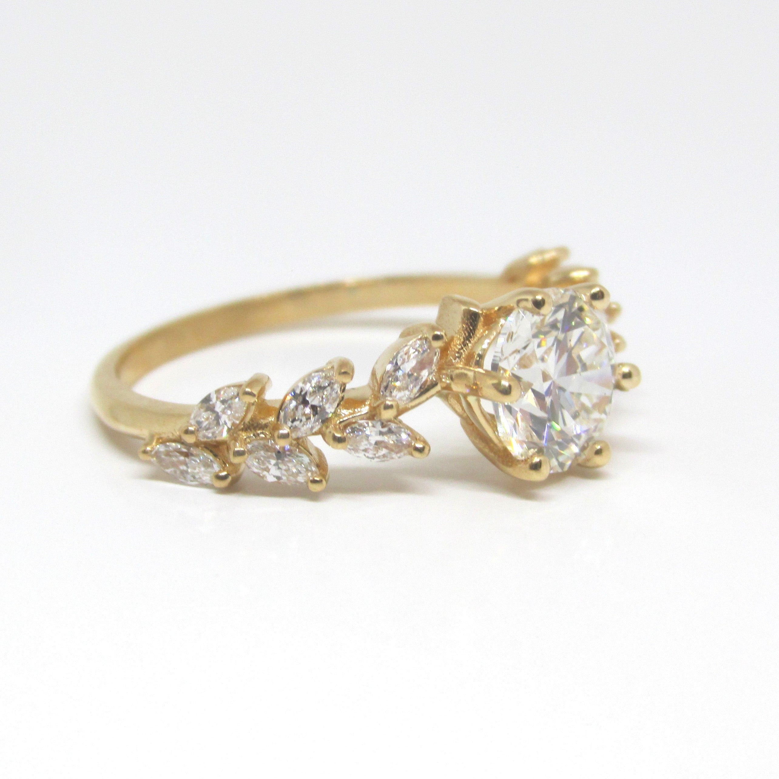 Floral Inspired Lab-Grown Diamond Engagement Ring - Thenetjeweler