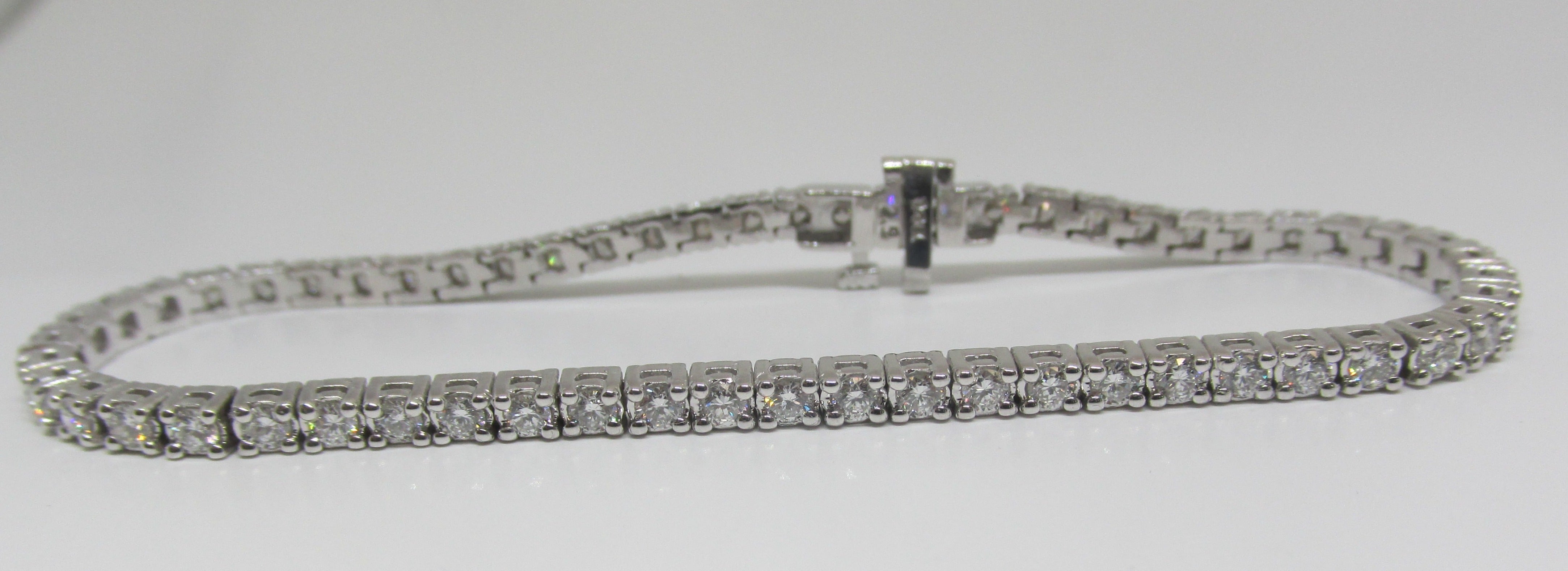 Tennis Bracelet 2.60 Carat TW Diamonds in 14kt White Gold - Thenetjeweler