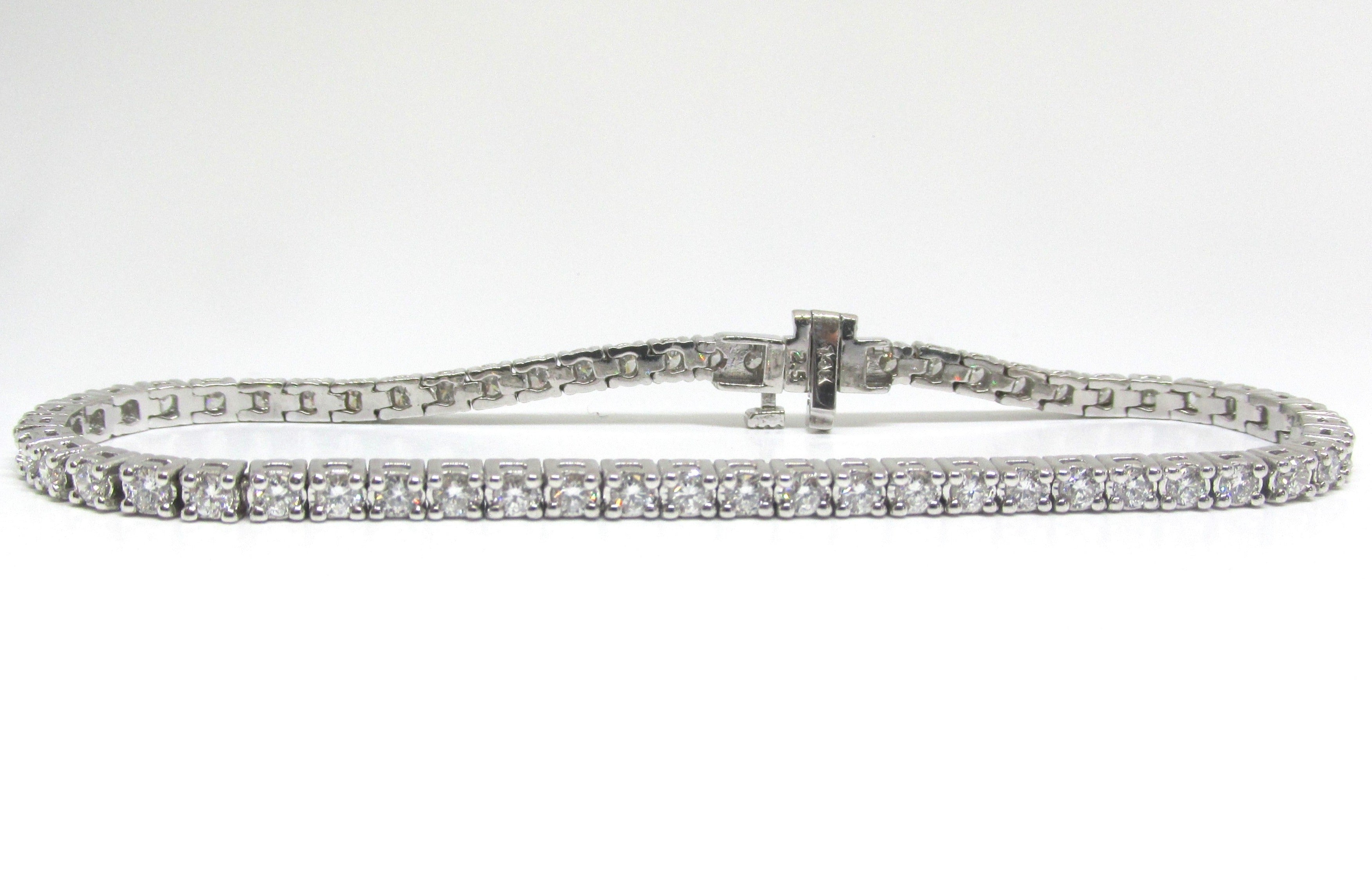 Tennis Bracelet 2.60 Carat TW Diamonds in 14kt White Gold - Thenetjeweler