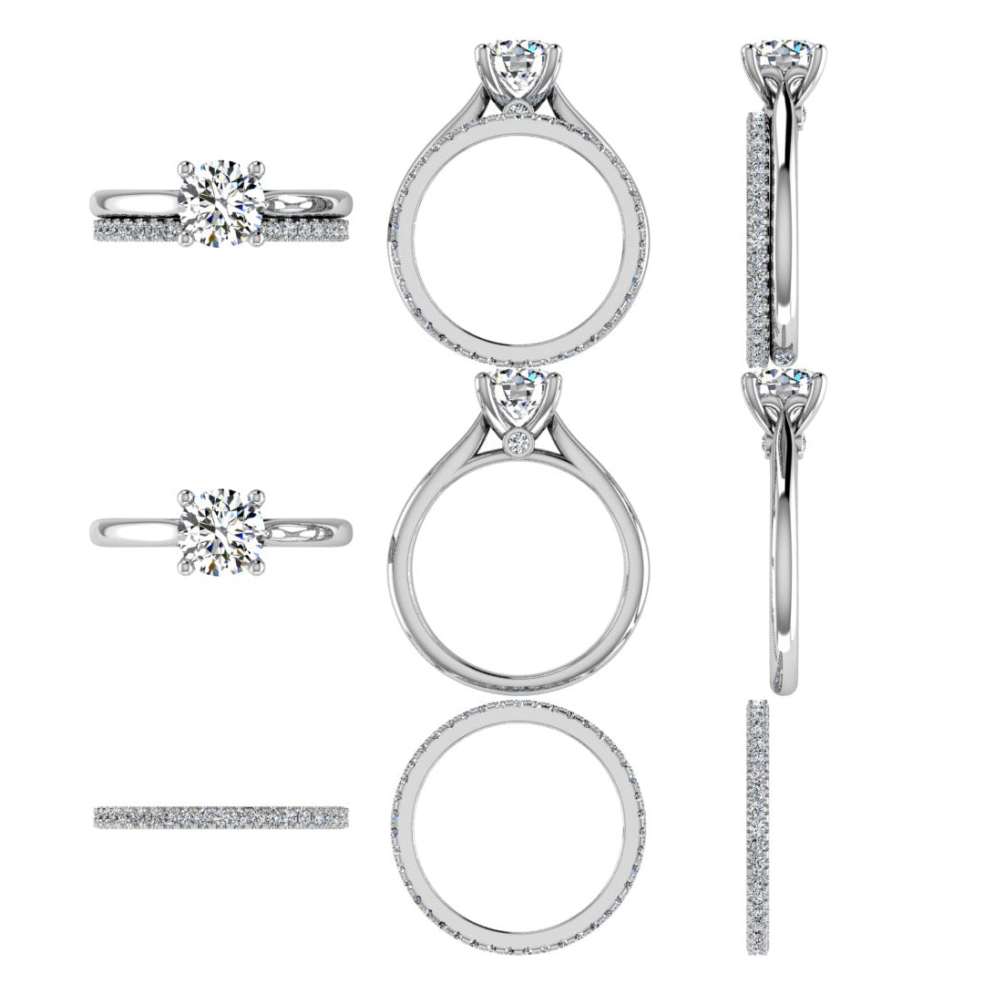 Diamond Peekaboo Engagement Ring and Eternity Band - TheNetJeweler