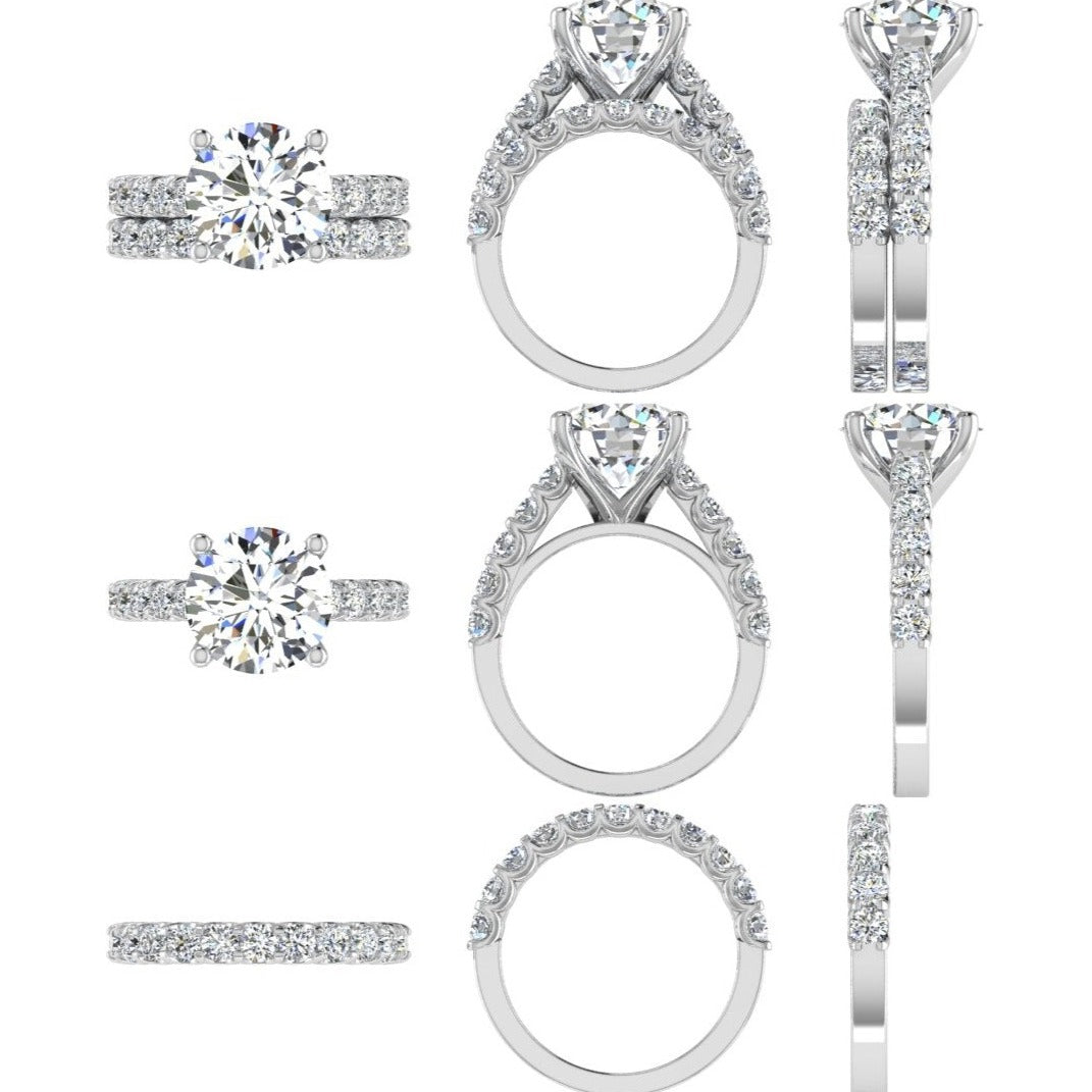 2.00 CT. T.W. Diamond Bridal Set in 18K Gold - TheNetJeweler