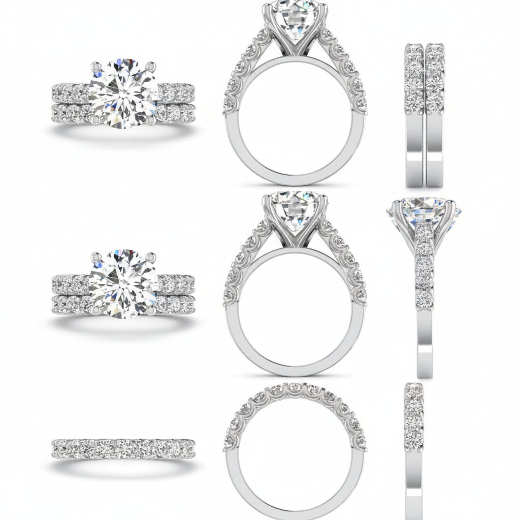 2.00 CT. T.W. Diamond Bridal Set in 18K Gold - TheNetJeweler