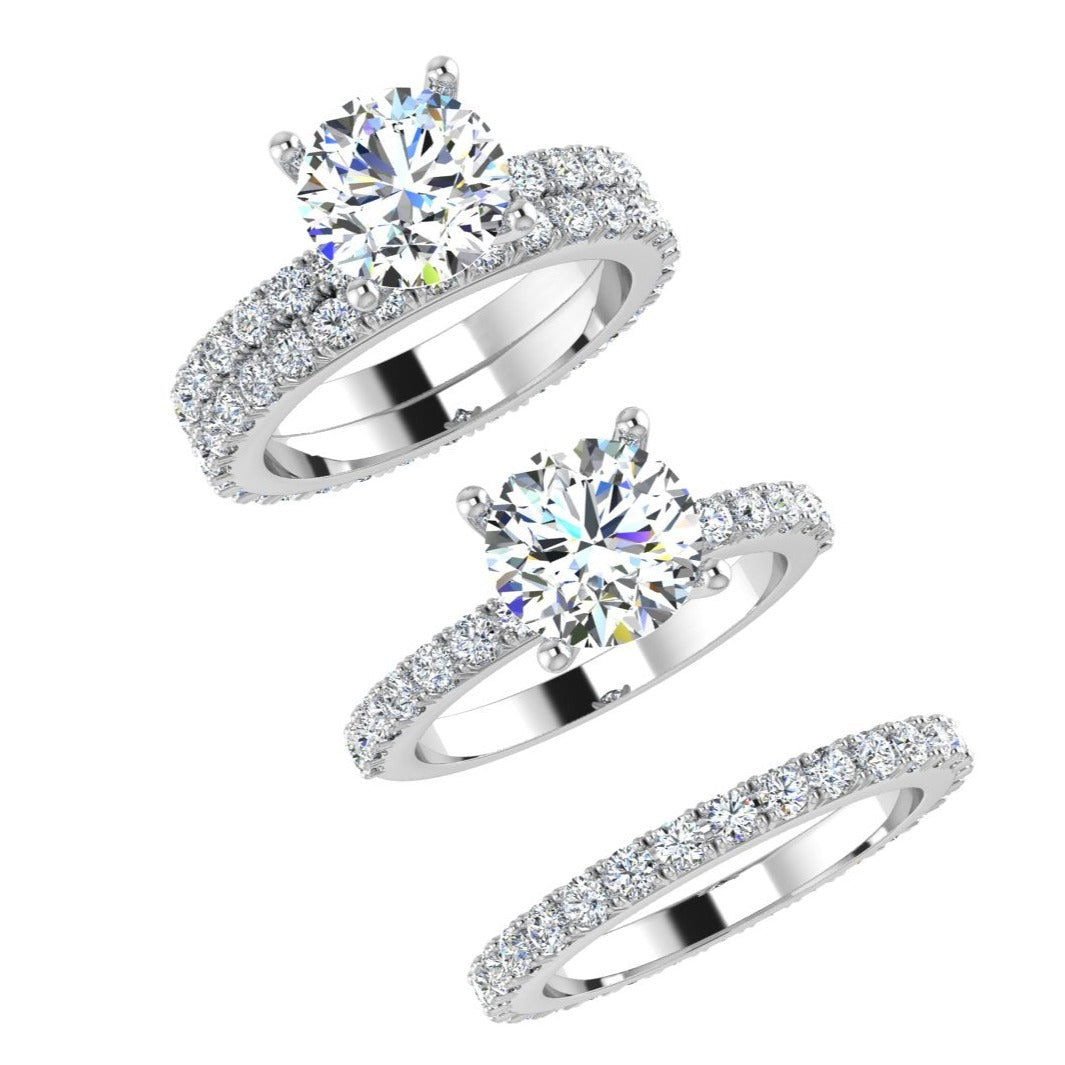 Bridal Set 1 Carat TW Diamonds 18K White Gold