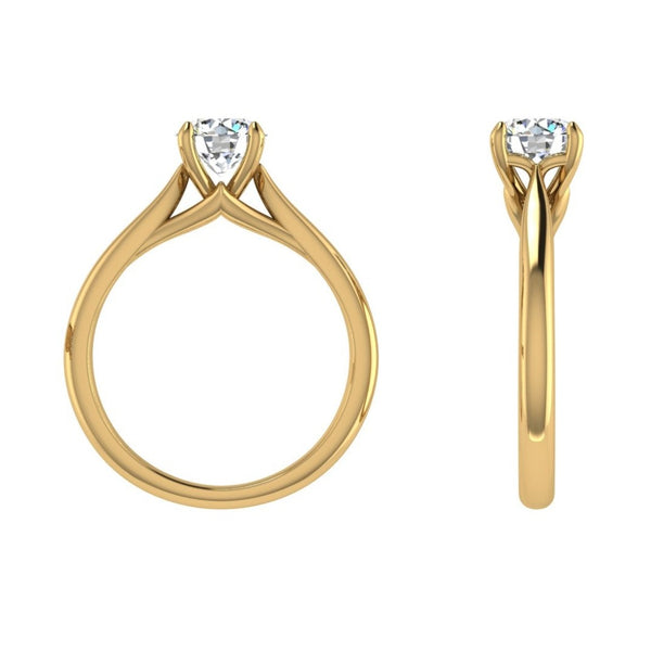 18K Gold Round Diamond Solitaire Engagement Ring - Thenetjeweler