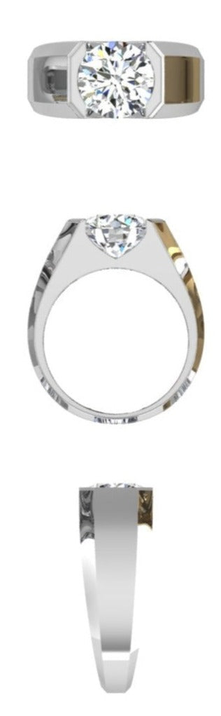 Men's Diamond Signet Ring 2 ct - Thenetjeweler