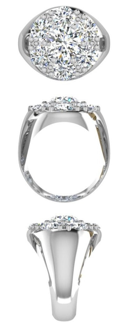 Round Signet Mens Diamond Ring - Thenetjeweler