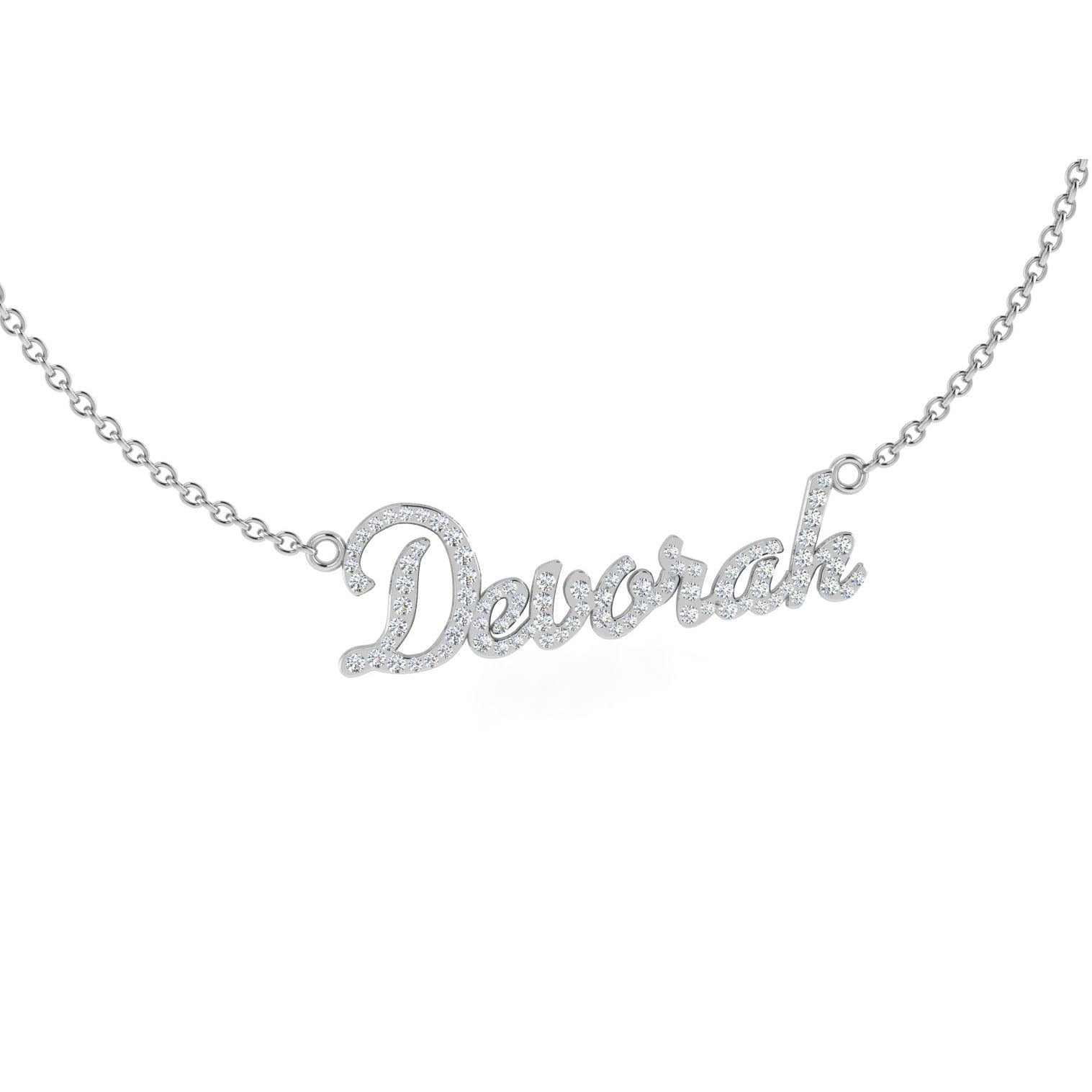 Personalized Name Necklace Devorah with Diamonds - Thenetjeweler