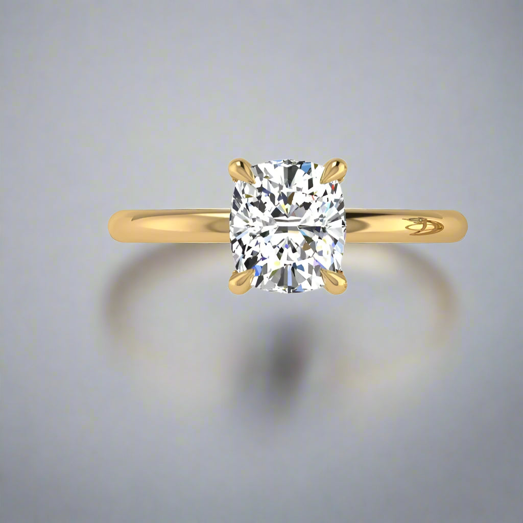 1.79ct Cushion Diamond Engagement Ring with Under Prong Accents