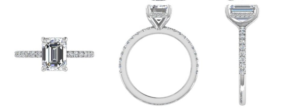 Emerald cut and Round Diamonds Eternity Band 1 carat - Thenetjeweler