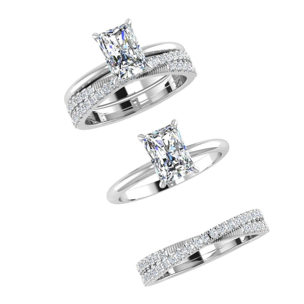 Diamond Twist Band 0.37 ct. for Emerald Cut Ring - Thenetjeweler