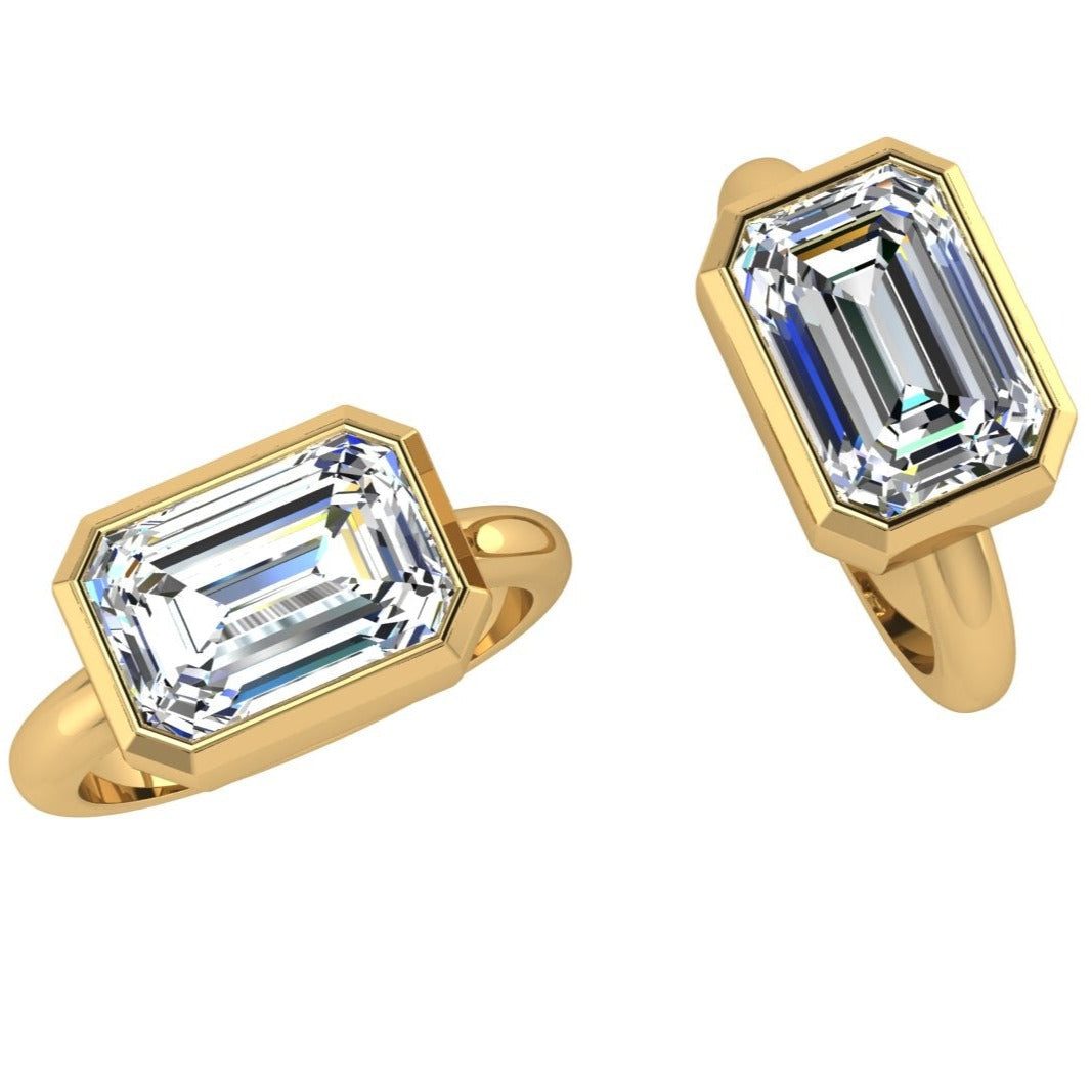 3 carat Emerald Cut Diamond Solitaire Ring - Thenetjeweler