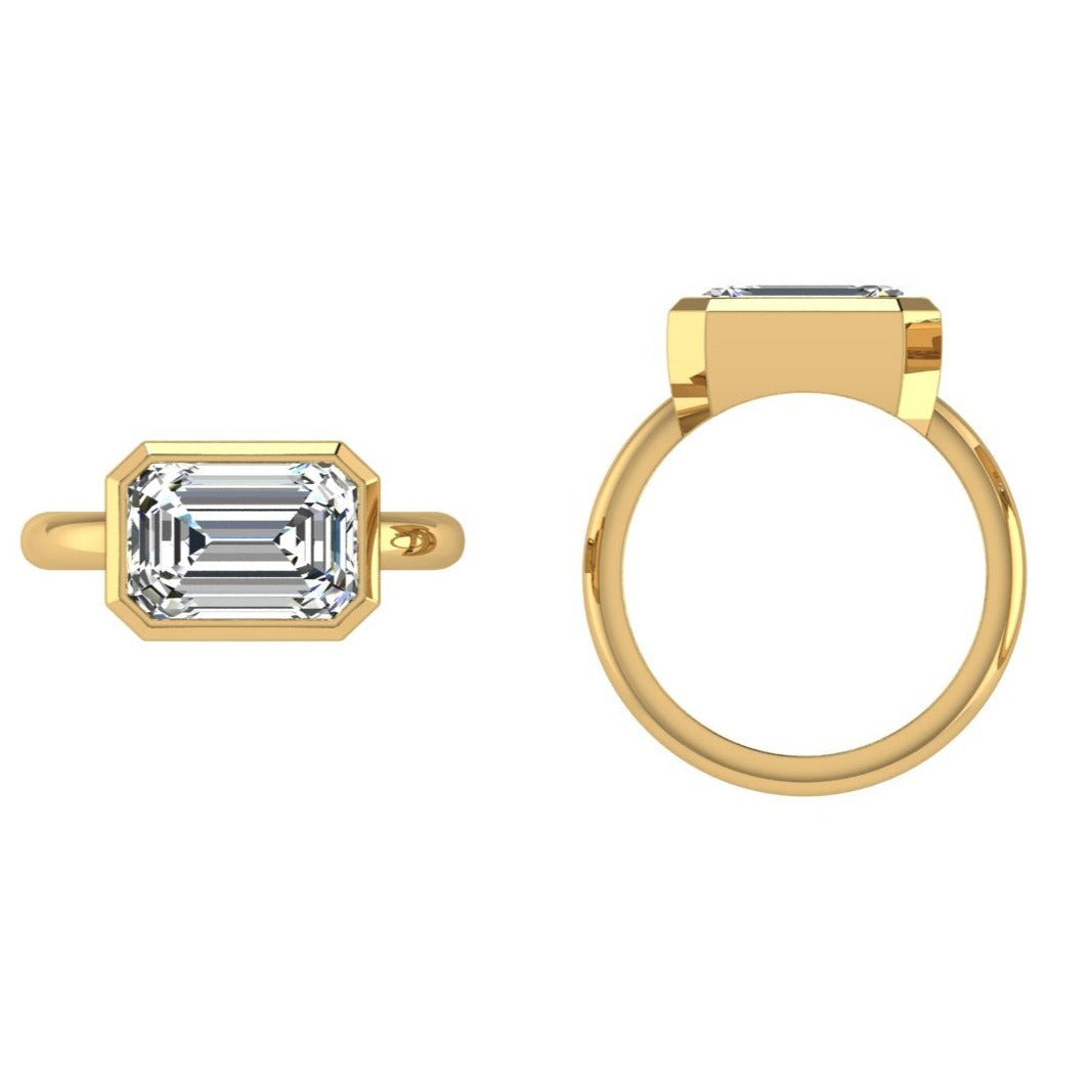 3 carat Emerald Cut Diamond Solitaire Ring -Thenetjeweler