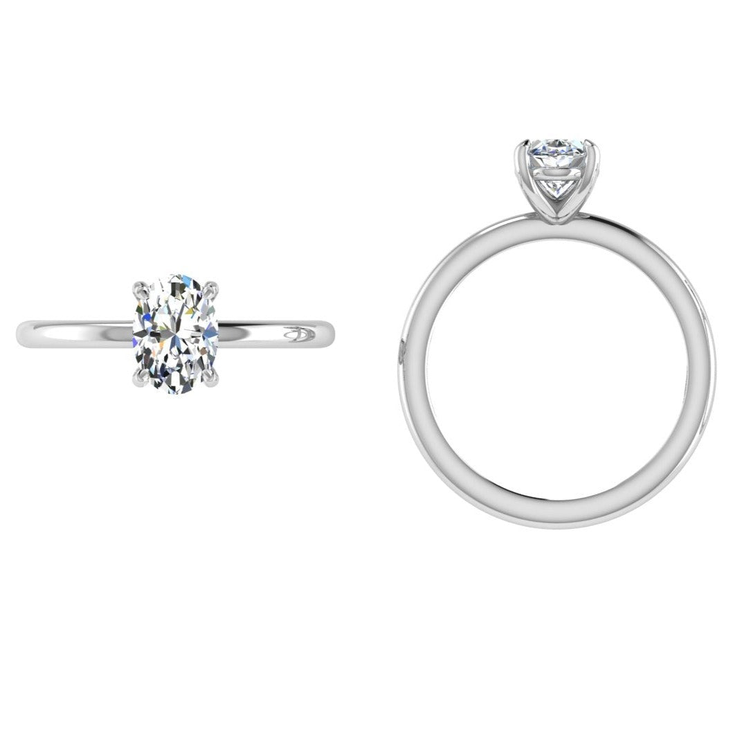 Oval Lab-Grown Diamond Solitaire Engagement Ring - Thenetjeweler