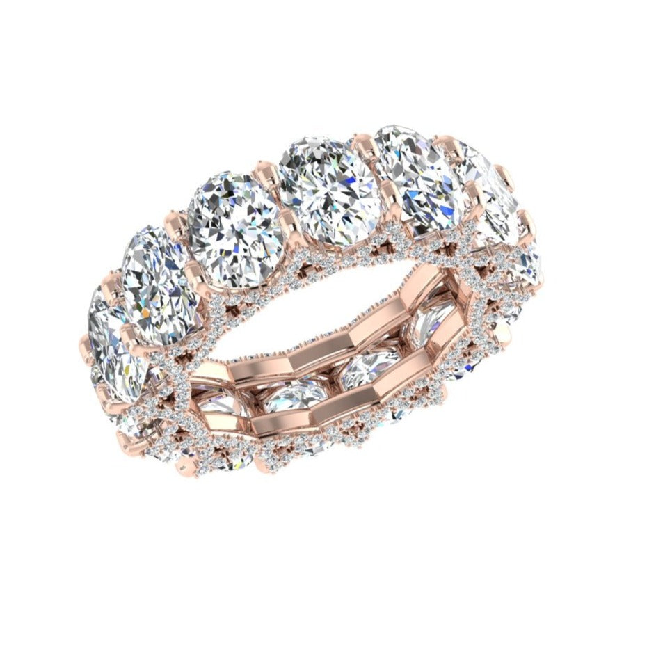 Half Oval Half Round Diamond Eternity Band 8.5 CT - Thenetjeweler