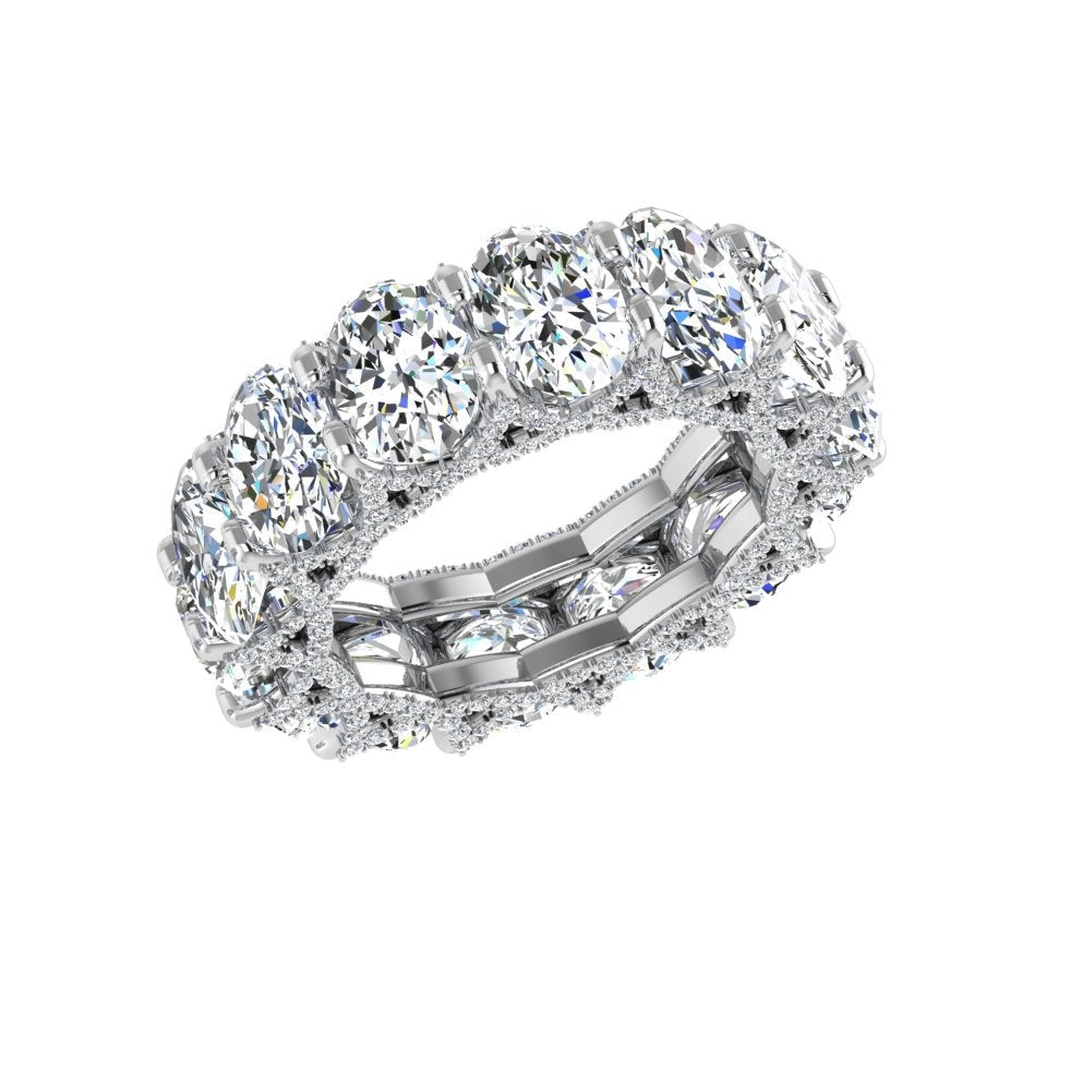 Half Oval Half Round Diamond Eternity Band 8.5 CT - Thenetjeweler