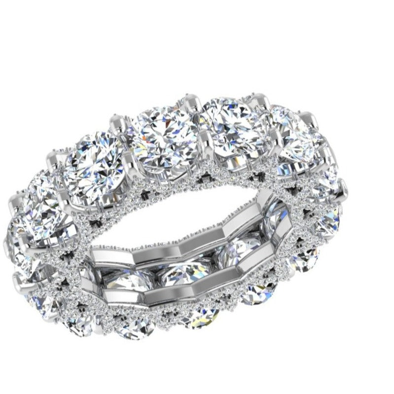 Half Oval Half Round Diamond Eternity Band 8.5 CT - Thenetjeweler