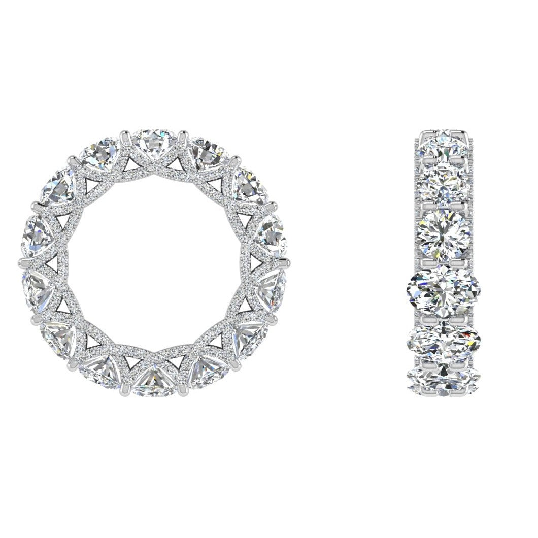Half Oval Half Round Diamond Eternity Band 8.5 CT - Thenetjeweler