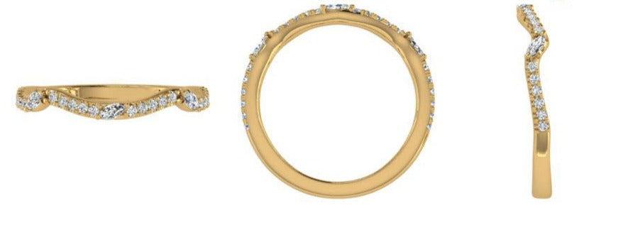 Round and Marquise Diamond Multi Stone Bridal Ring Set - Thenetjeweler