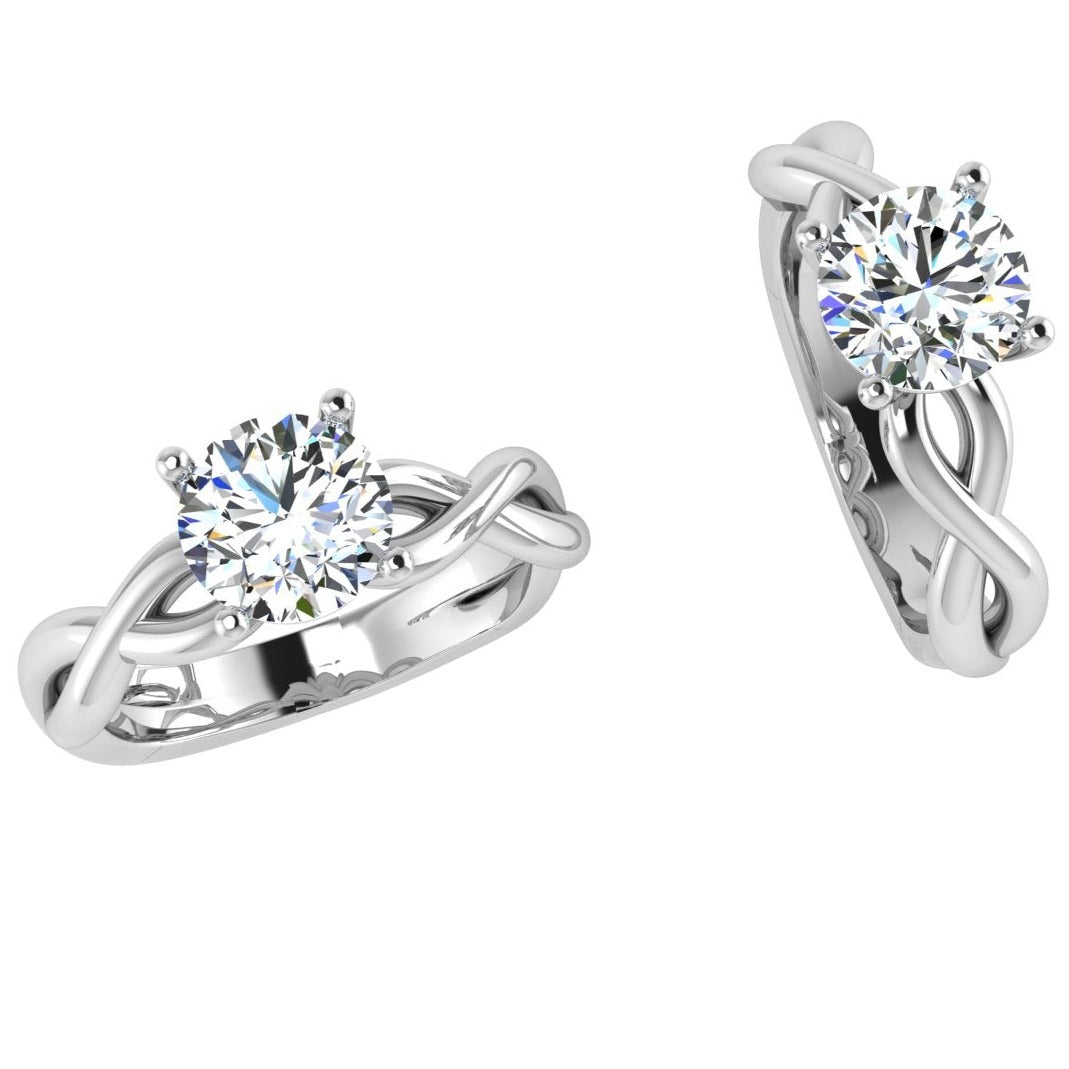 Round Diamond Infinity Twist Engagment Ring - Thenetjeweler