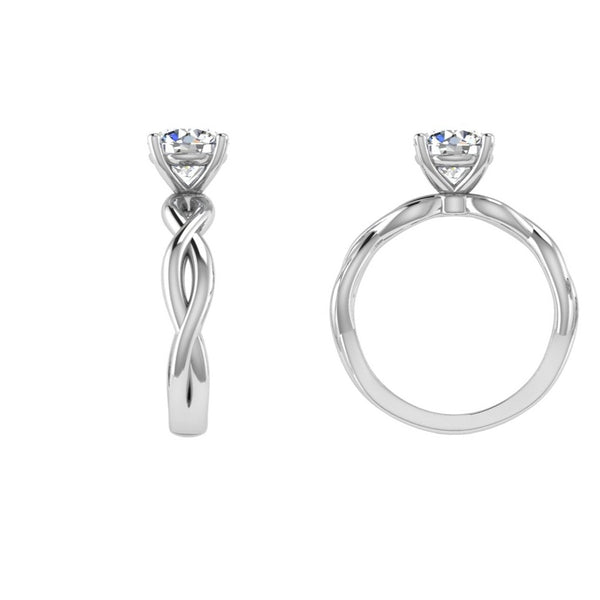 Round Diamond Infinity Twist Engagment Ring - Thenetjeweler