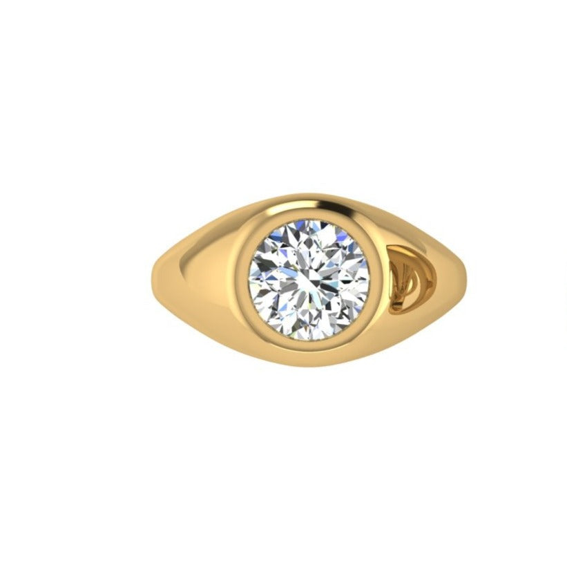 2 carat Lab Diamond Men Signet Ring - Thenetjeweler