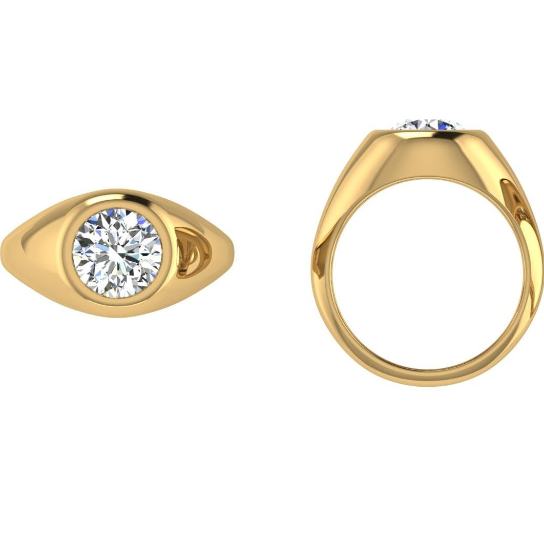 2 carat Lab Diamond Men Signet Ring - Thenetjeweler