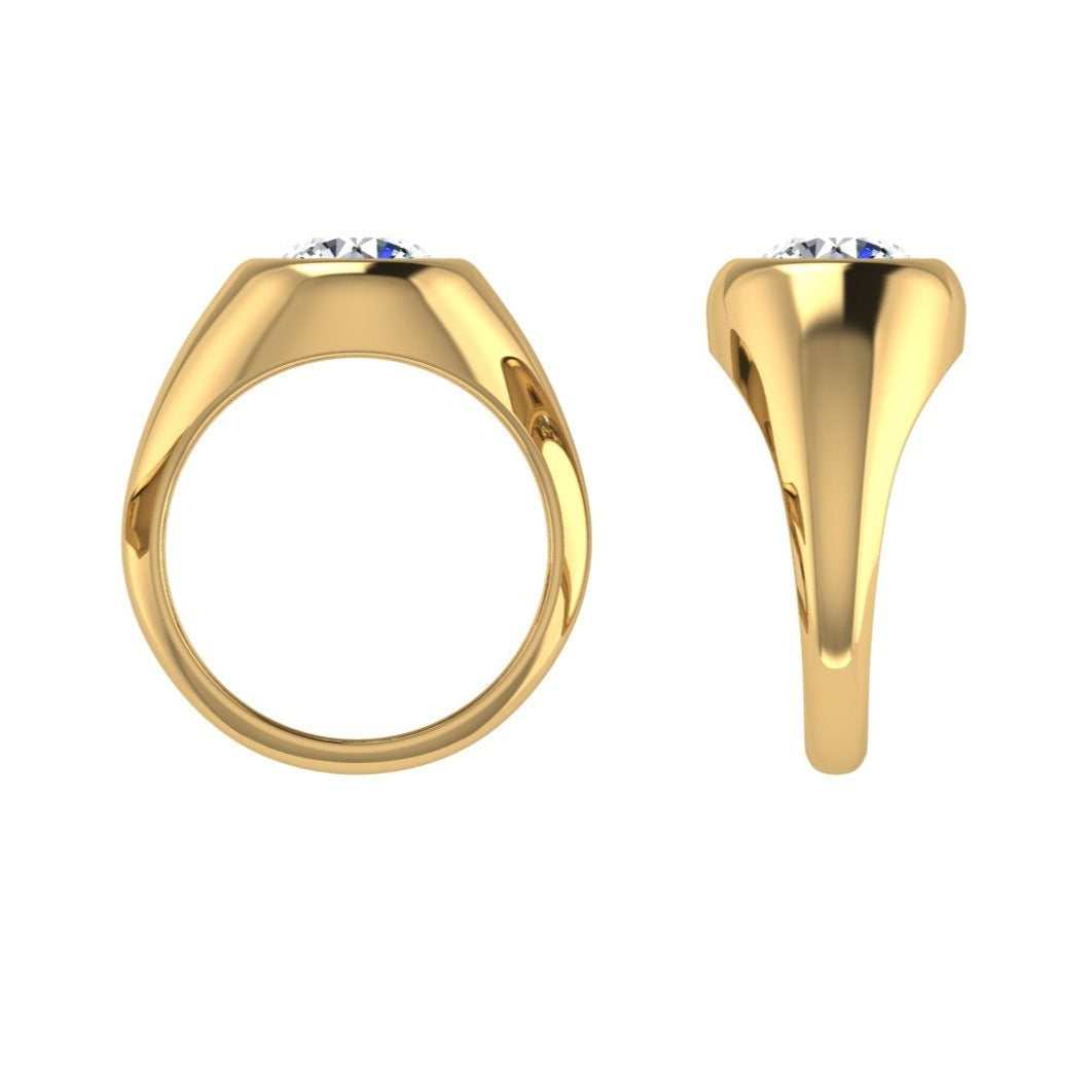 2 carat Lab Diamond Men Signet Ring - Thenetjeweler