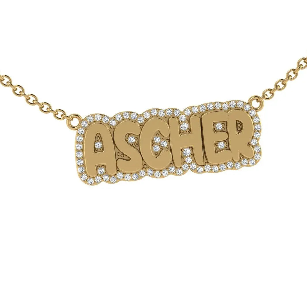 Diamond Bubble Name Necklace - Thenetjeweler
