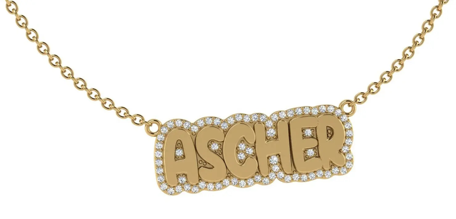 Diamond Bubble Name Necklace - Thenetjeweler