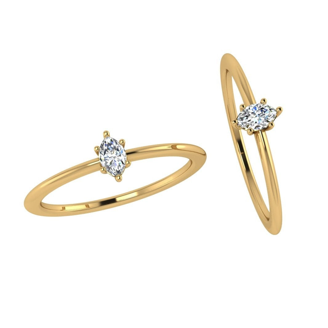 Marquise Cut Lab Diamond Engagement Ring - Thenetjeweler