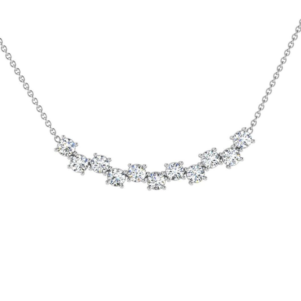 Diamond Checkerboard Bar Necklace - Thenetjeweler