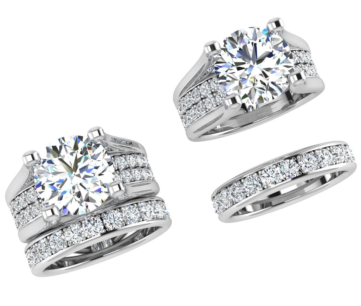 Diamond Bridal Set 2.85 ct.t.w. - Thenetjeweler