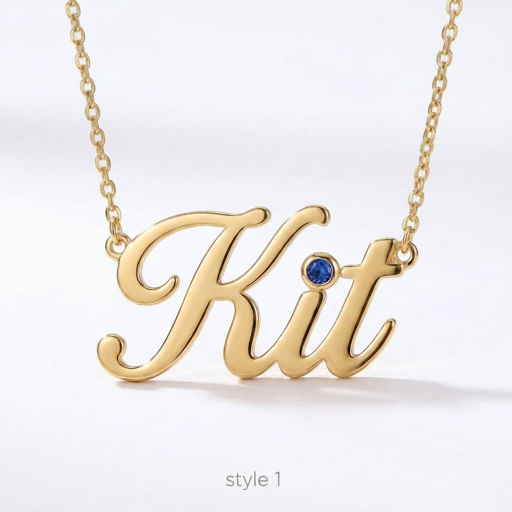 Personalized Name Necklace in 14K Gold – Custom Script Pendant - TheNetJeweler