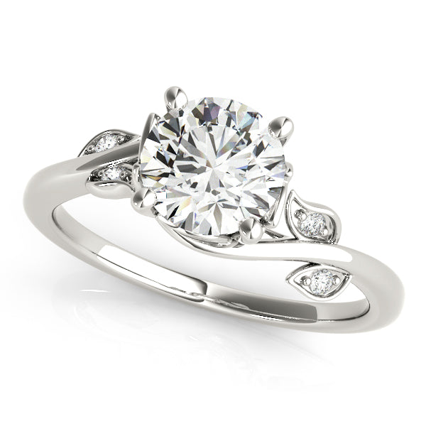 Lab Grown Diamond Floral Engagement Ring 14k White Gold - Thenetjeweler