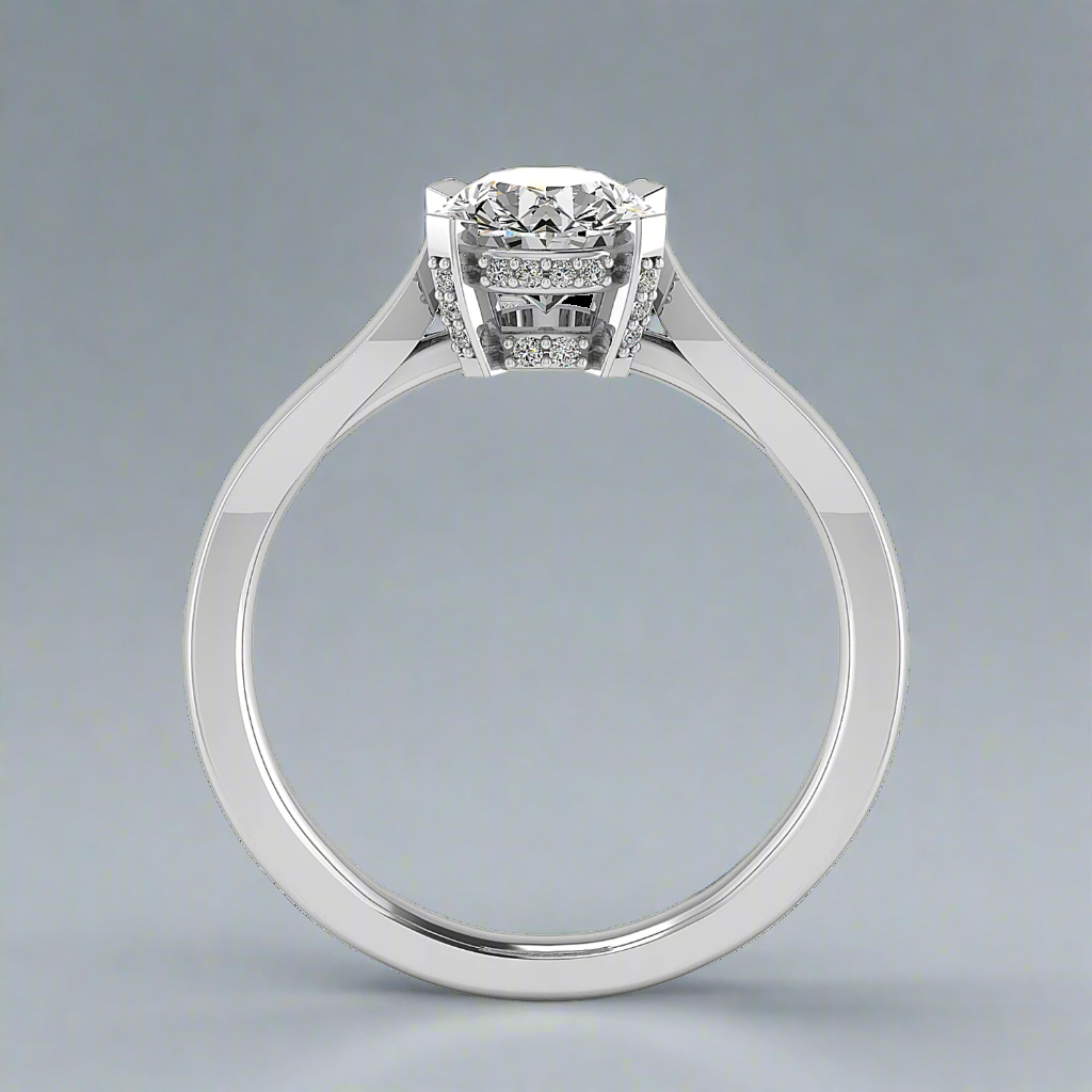 Hidden Diamonds Engagement Ring 18KT White Gold - Thenetjeweler