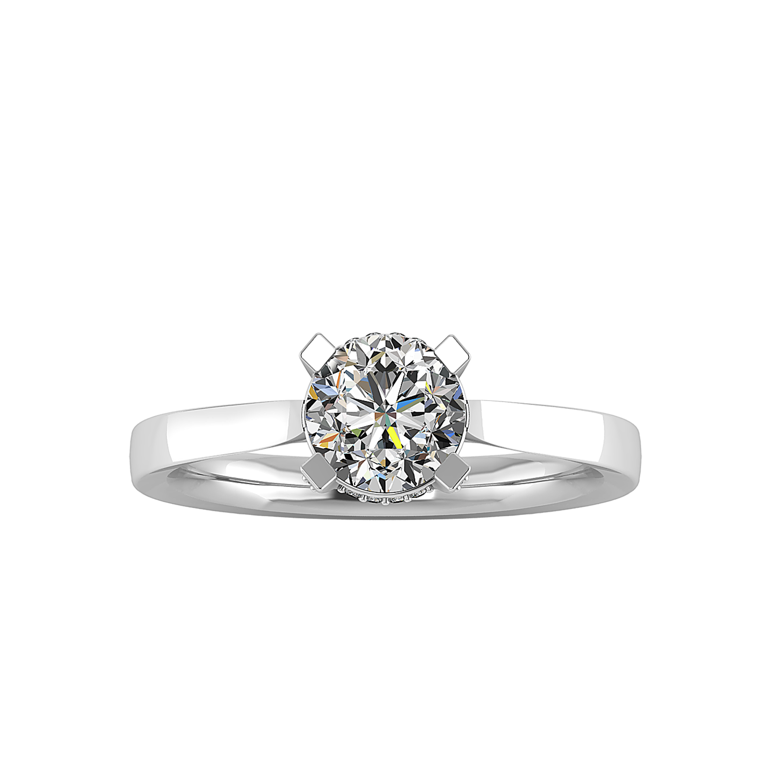 Hidden Diamonds Engagement Ring 18KT White Gold - Thenetjeweler