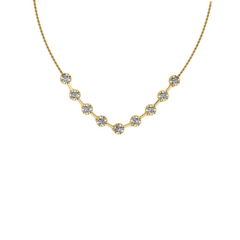 Round Diamond Dash Necklace - Thenetjeweler