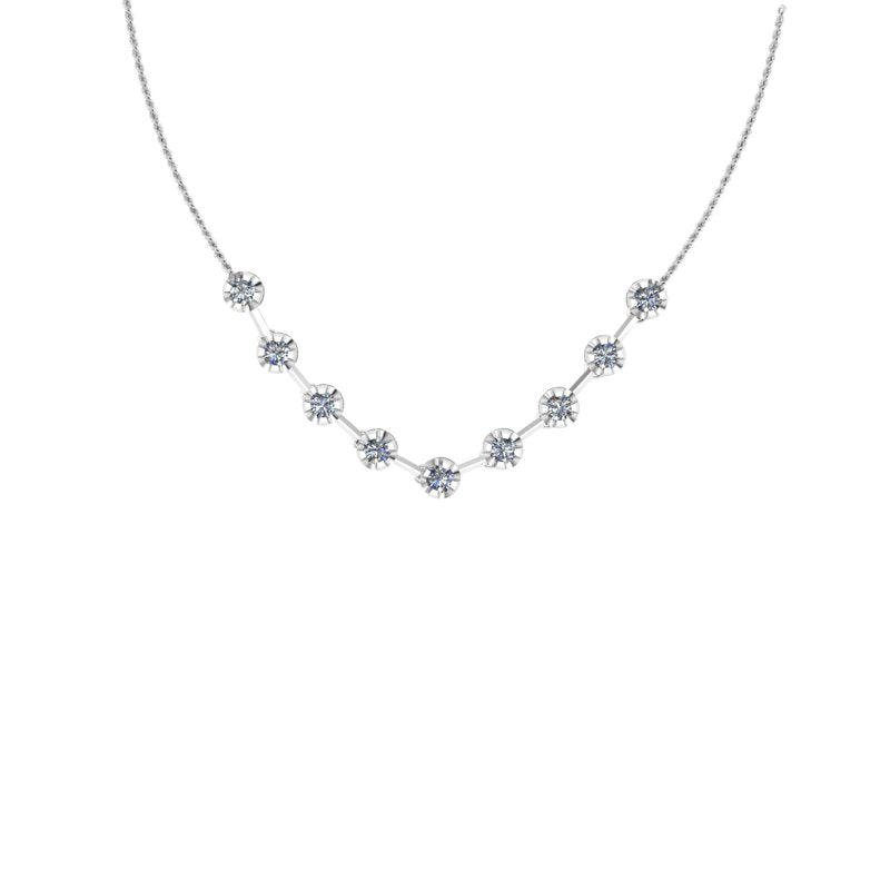 Round Diamond Dash Necklace - Thenetjeweler